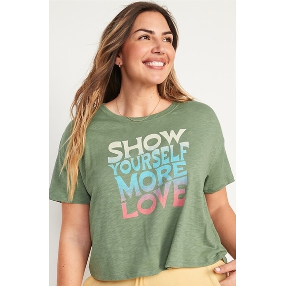 Old Navy Show Yourself Some Love Crop Tee - Picture 1 of 5